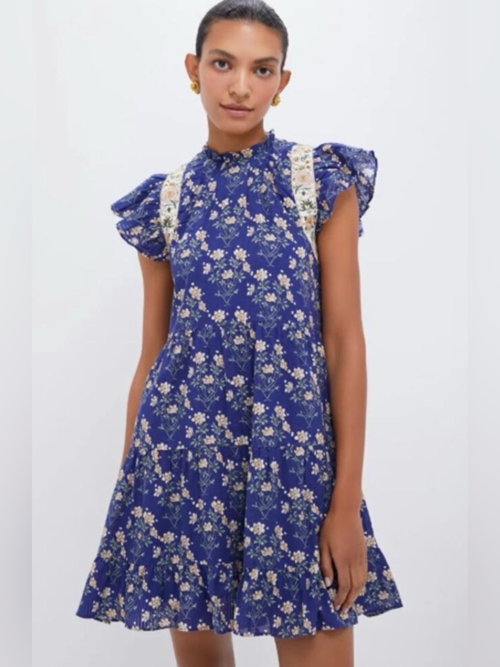 Sea New York Elizabeth Floral Flutter Sleeve Mini Dress XS